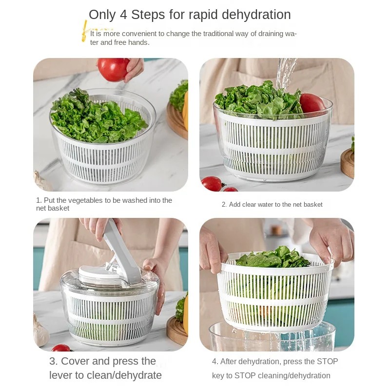Vegetables Salad Spinner Lettuce Leaf Vegetable Dehydrator Multifunctional Vegetable Washer Salad