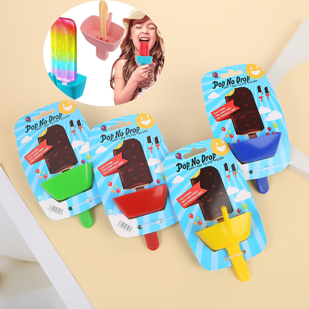 4pc Portable Popsicle Protectors Drip Guard Holder for Kids Ice Cream Handheld Ice Cream NoDrop
