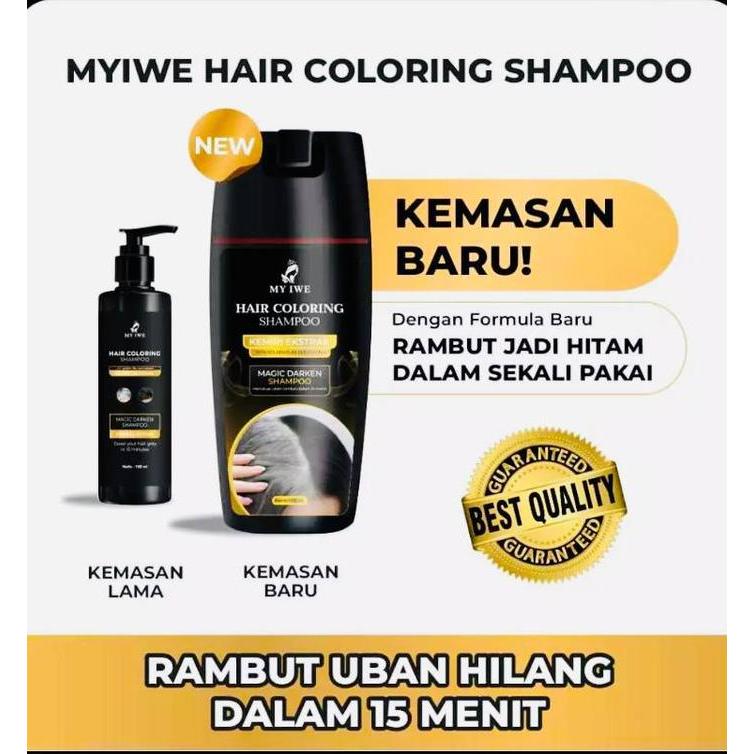My Iwe Hair Coloring Black Shampoo Original - My Iwe Shampo Untuk Mewarnai Penghitam Rambut Berkilau
