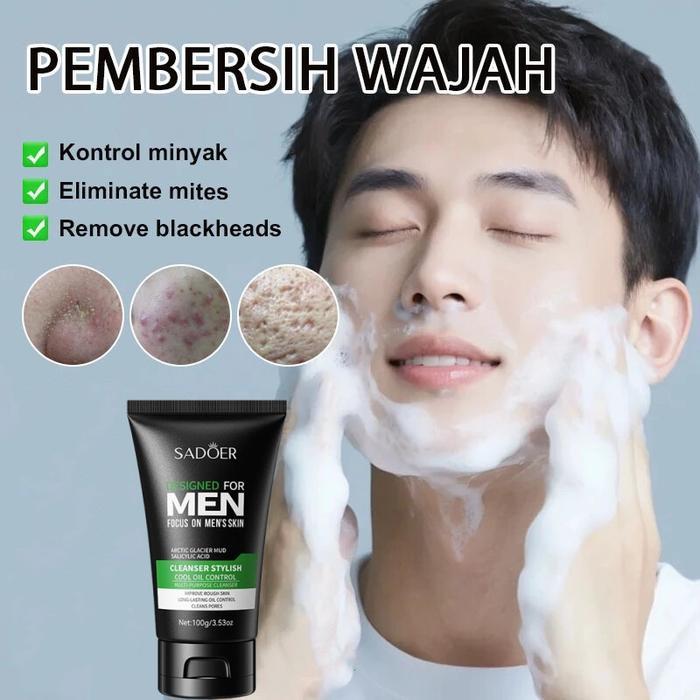 Pembersih wajah pria Sabun jerawat muka pria Pembersih jerawat dan komedo Face Wash Acnes Kontrol