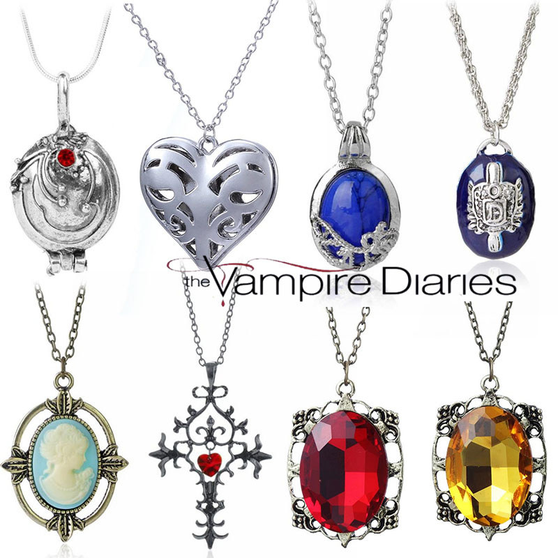 Kalung Batu Biru Elena Gilbert The Vampire Diaries - Kalung Wanita dengan Liontin Batu Biru
