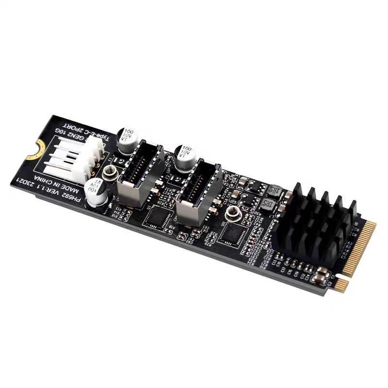M.2 PCIE NVME TO USB ADAPTER CONVERTER EXPANSION CARD 2PORT TYPE-C TYPE-E M.2 NVME M-KEY TO USB3.1