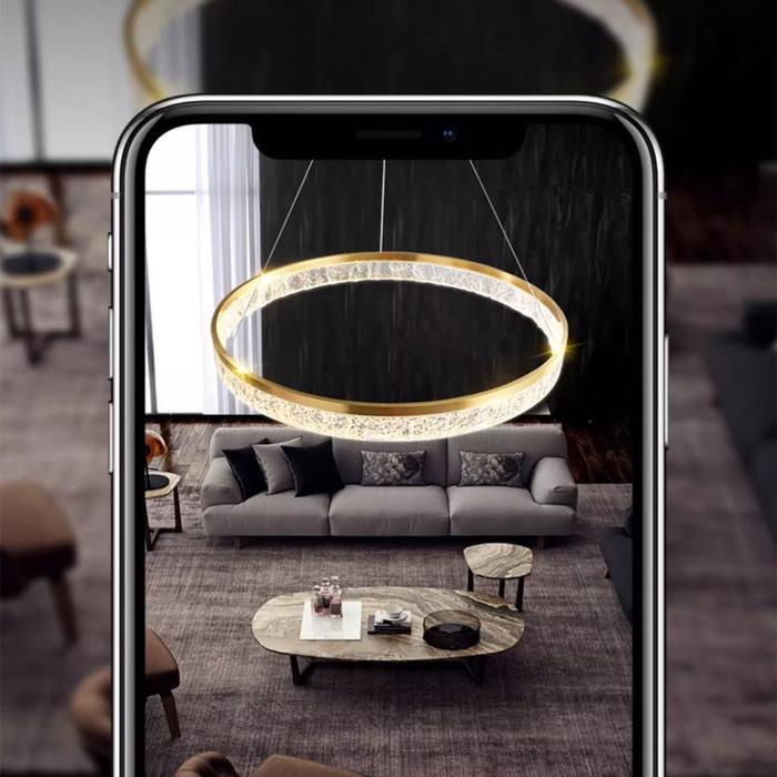Ruang tamu LED lampu/Kamar makan kristal lampu/Lampu Gantung 1 Ring Kristal LED/Lampu Plafon LED