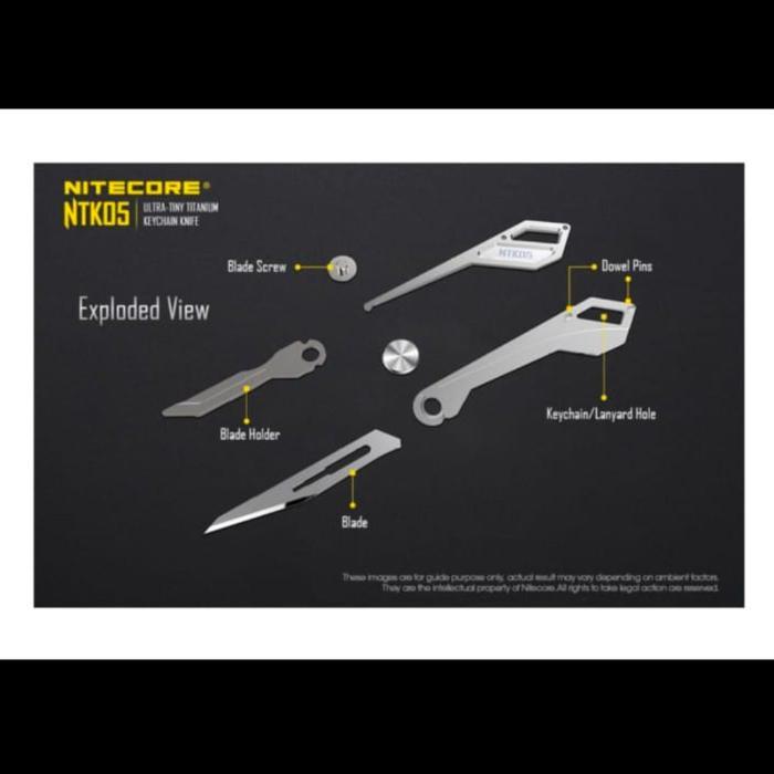 Nitecore Ntk05 Mini Titanium Utility Keychain Knife Portabel Edc #Gratisongkir