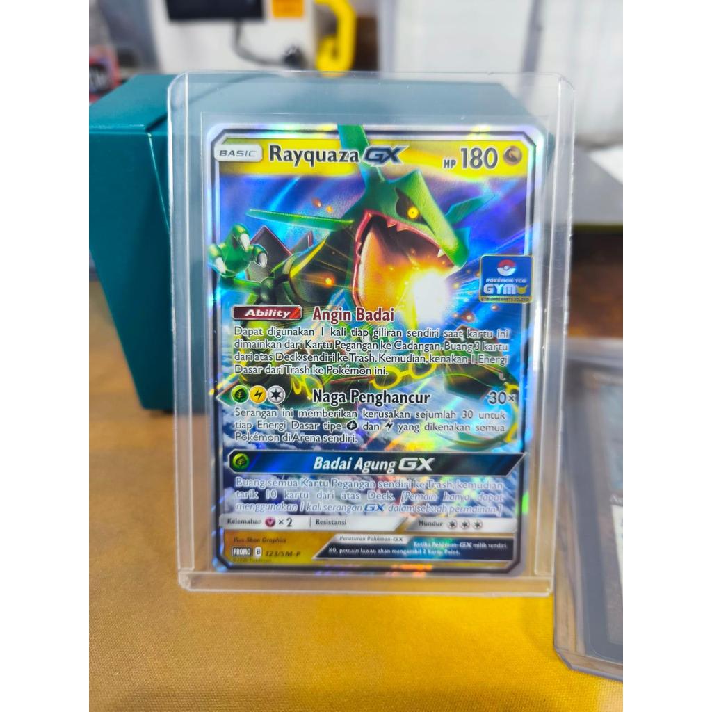 Rayquaza GX Promo GYM Pokemon Game Kartu Koleksi Indonesia TCG Trading Card Game