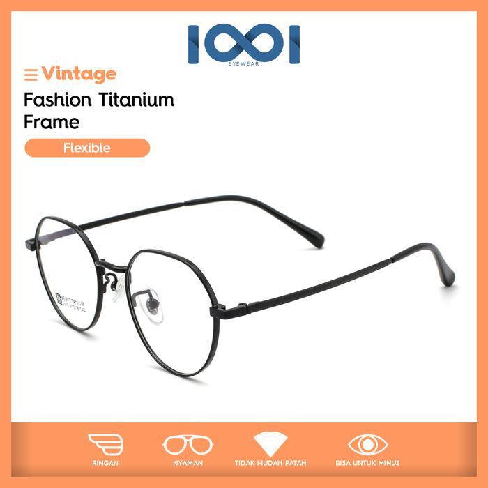 KACAMATA MINUS TITANIUM FRAME BULAT PRIA WANITA - IOOI 1010-T