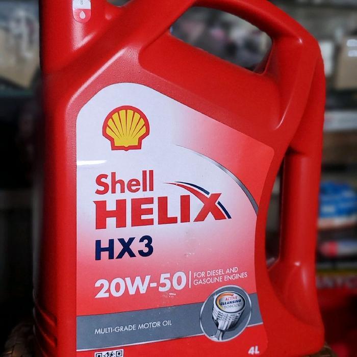 ORIGINAL Shell Helix HX3 20W-50 - Oli Mesin Bensin & Diesel (4 Liter)