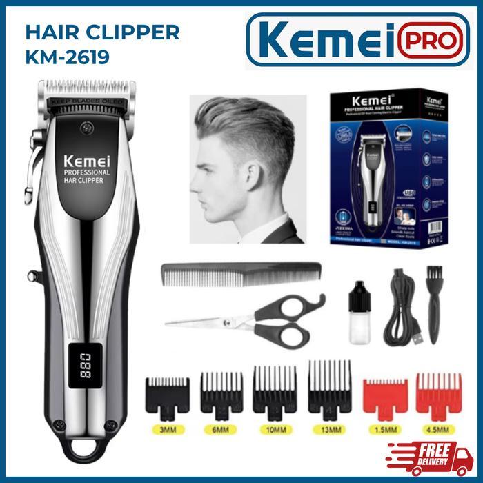 Kemei Hair Clipper Professional KM-2619 Grooming Kit Alat Cukur Rambut Mesin Cukuran Kemei KM 2619