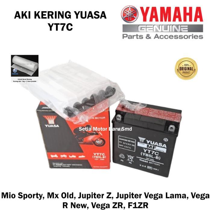 Aki Accu Kering YT7C 12V 6Ah Mio Sporty Karbu Mx Lama F1ZR Jupiter Z Vega Lama R New ZR Asli Yuasa
