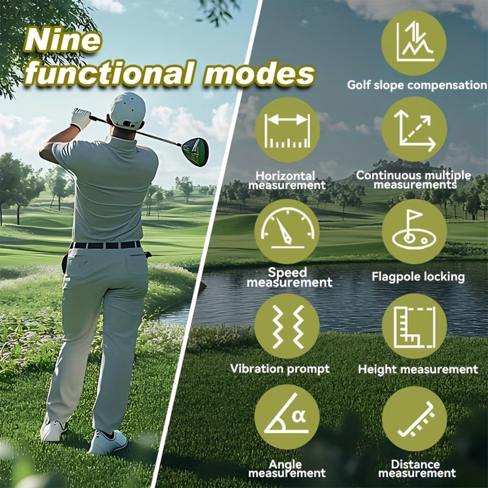 Laser Hunting Rangefinder 600/800/1200Y with Slope 6X Golf Range Finder For Hunting Golfer Type-C