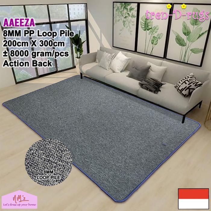 Karpet bulu permadani jumbo alas lantai ruang tamu polos minimalis NMs