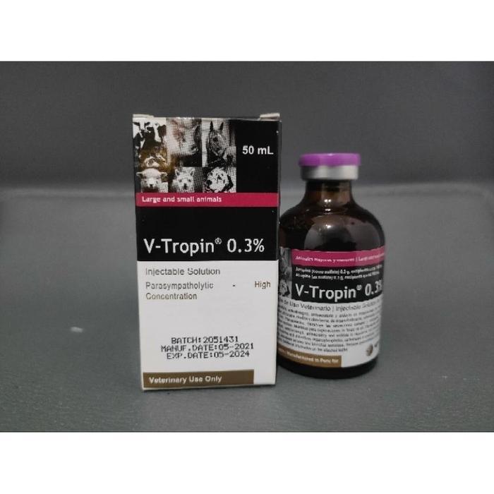 V Tropin 0.3% (Atropin Injeksi Untuk Hewan) 50 Ml - Atropin Hewan Sapi V-Tropin Vtropin New