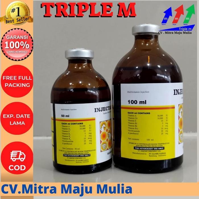 Why-01 Injectamin 50 Ml Dan Injectamin 100 Ml Vitamin Ternak Pt Sanbe Terlaris