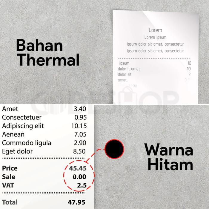 "New" KERTAS THERMAL 58 X 50 - THERMAL 58X50 - 58X48 58 x 48 OTANI HITAM