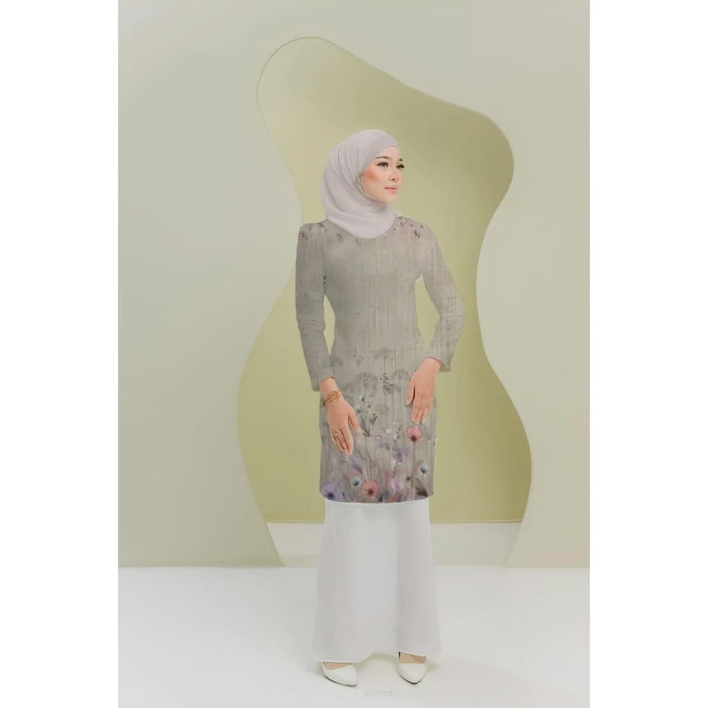Kain Sofia Tancel Viscose Motif Bunga Premium 1 Meter Lembut Flowing Elegan untuk Outer Kimono Cardi