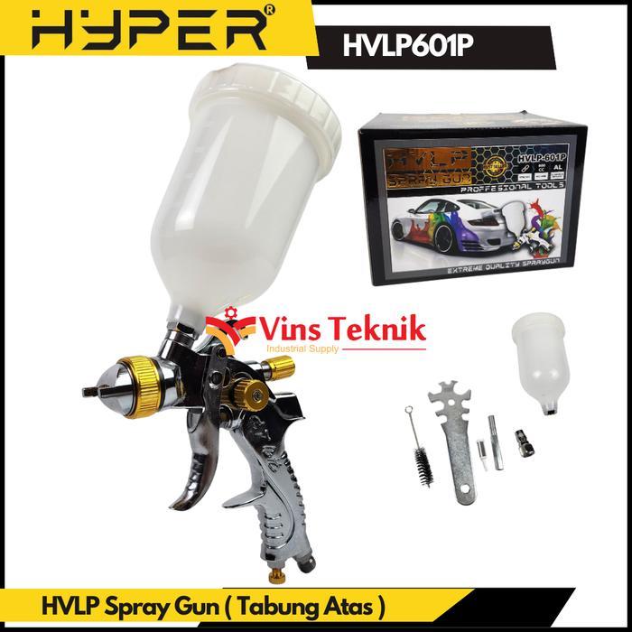 NEW PRODUK HYPER HVLP601P AIR SPRAY GUN HVLP TABUNG ATAS 600ML THANKYOU & HAPPY SHOPPING :)