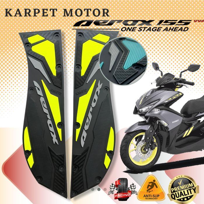 karpet motor aerox 155 bahan karet / aksesoris motor aerox / aerox 155