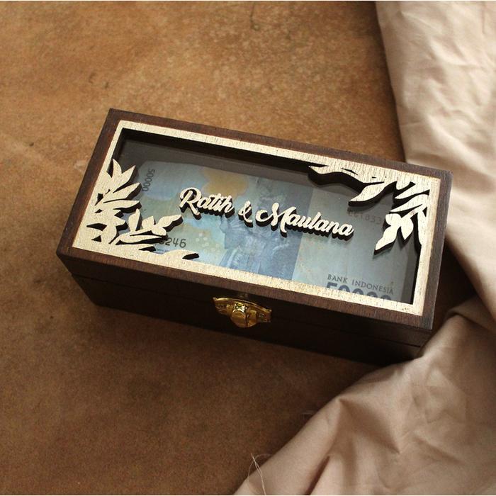 terbaru KOTAK UANG MAHAR KAYU RUSTIC / KOTAK MAHAR UANG ACRYLIC