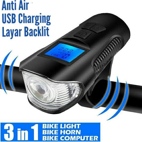 Rockbros - Kit Klakson Bel Elektrik + Speedometer + Senter Lampu Sepeda