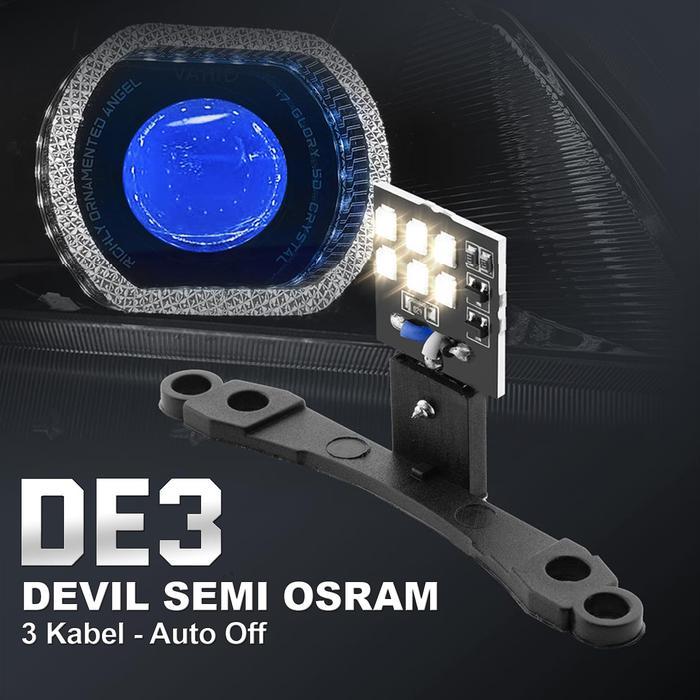 Ready Devil Eyes Demon Eyes DE Semi Osram Vahid Auto Off Car Motorcycle Lens Accesories