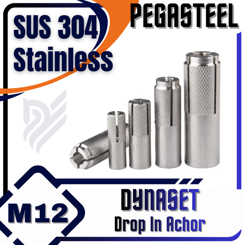 PEGASTEEL - Dynaset / Dinaset / Dropping / Drop in Anchor (Stainless SS) M12