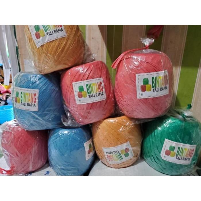 Terlaris - Tali Rafia Warna 1 KG Full / Tali Rafia Murah / Tali Rafia Hitam 1kG