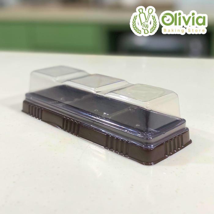 Box Mika Kue Brownies / Cup Bronis 3 Sekat