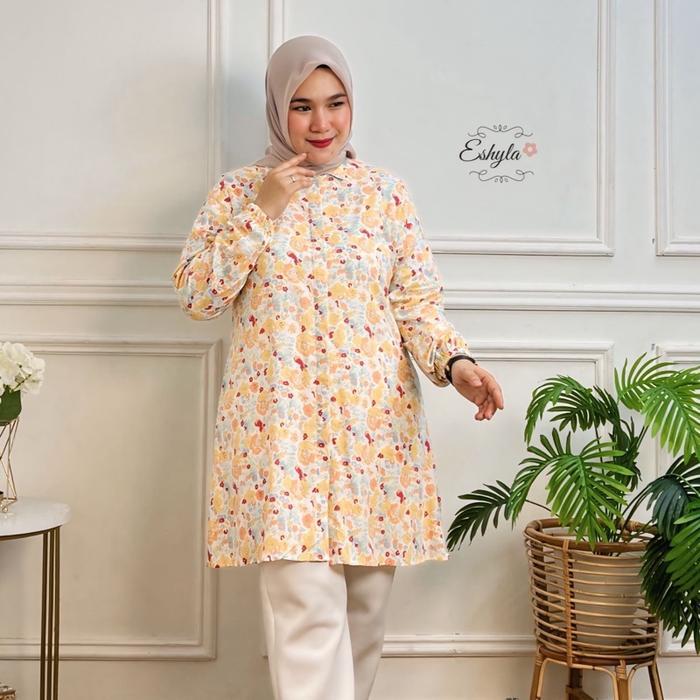zen ESHYLA TUNIK MOTIF WANITA TERBARU KATUN RAYON PREMIUM OVERSIZE JUMBO