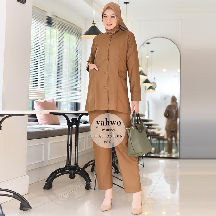 zen SERAGAM SET CELANA PNS KHAKI PDH PEMDA WANITA TERLARIS/Baju Setelan PNS ASN GURU KHAKI/Formal
