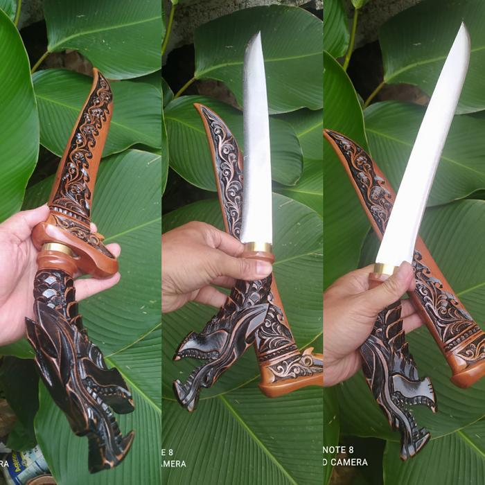 Promo!! Golok Sembelih Hewan Qurban Baja Per Ukir Naga