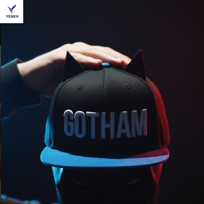 YEAKH Topi Baseball Keren Batman Import Pria Wanita Snapback GOTHAM Biru Hitam Adjustable Kombinasi