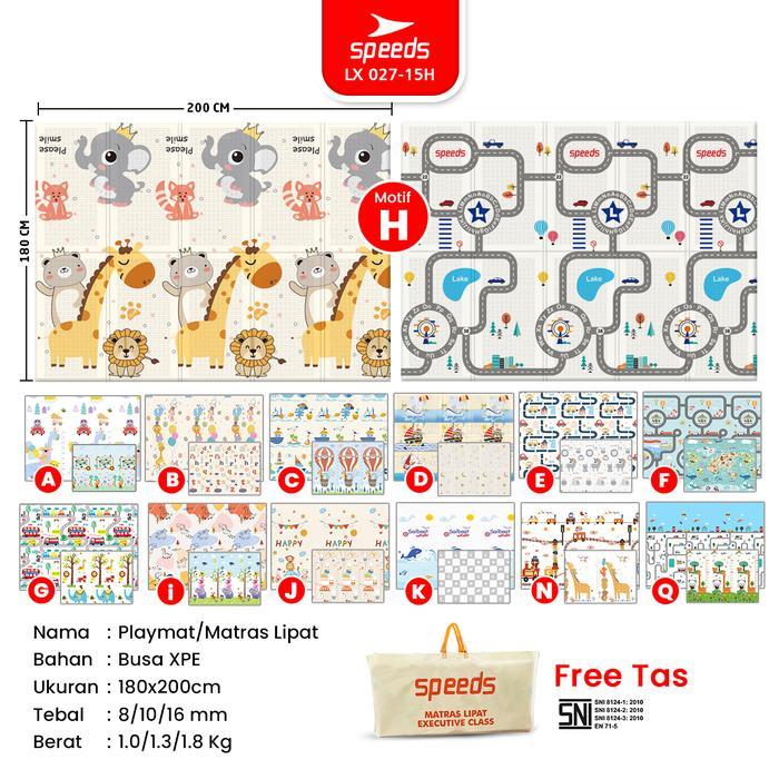 Terlaris SPEEDS SNI H Playmat Bayi XPE Playmate Karpet Lipat Alas Tidur Empuk Tikar Matras Foldable