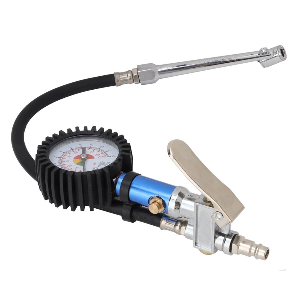 Inflator Gun Tire Inflator Gauge Pump Gun 12 Self clamping Tire Inflator with Air Pressure Gauge and