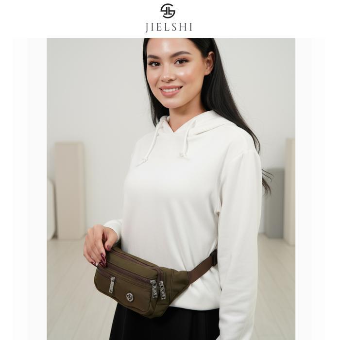 VAS READY JIELSHI MELVA ZT-002# - Waist Bag Tas Pinggang Selempang Wanita Pria Terbaru Bahan Anti