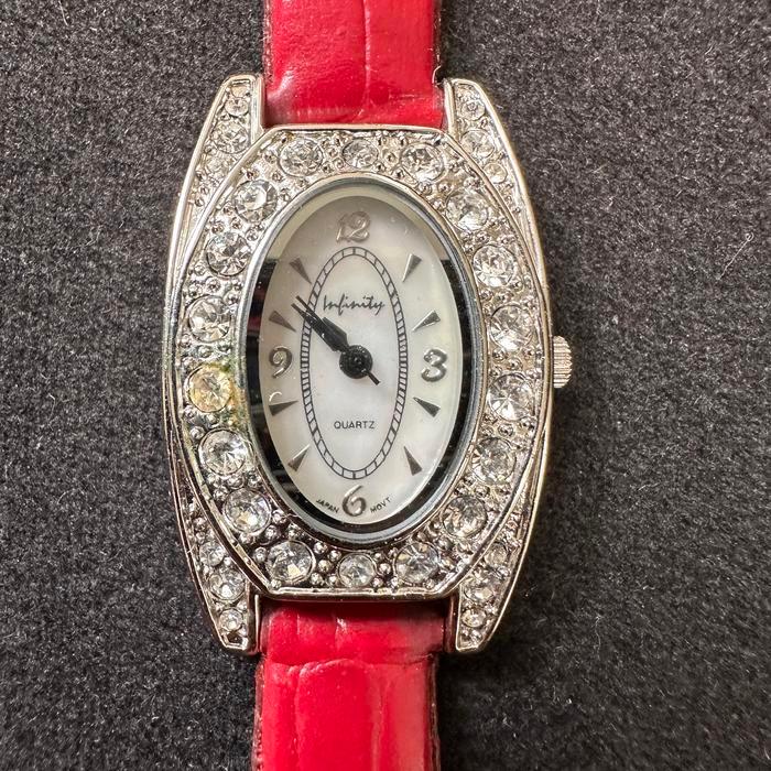 HOT SALE INFINITY RED LEATHER WATCH TERMURAH