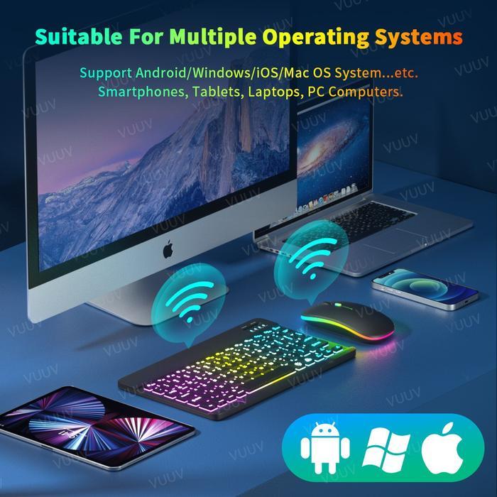 Keyboard Bluetooth Led Rgb Backlight Gaming Ios Ipad Tablet Android - Ftid627