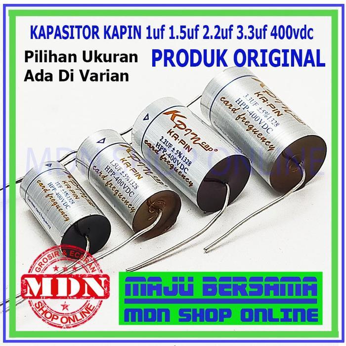 KAPASITOR NONPOLAR KA PIN 1UF 1,5UF 2,2UF 3,3UF 400V DC - KA-PIN KAPIN KUALITAS BAGUS RESTOCK