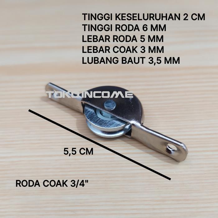 Roda Matex Coak Kecil 3/4" / Sliding Pintu Lemari