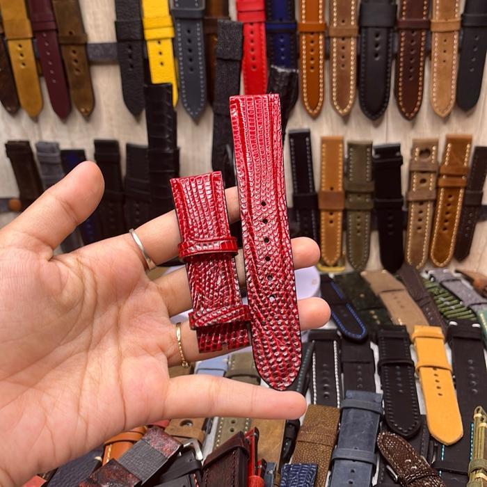 strap jam tangan lizard skin red
