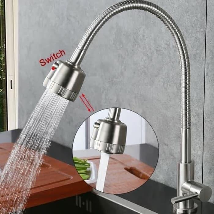 KRAN SINK STAINLES 304 ANGSA TANAM FLEKSIBEL ENGKOL KERAN AIR WASTAFEL ORIGINAL QUALITY