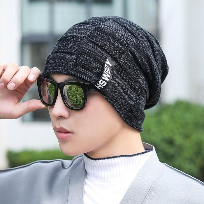 Caramel - Kupluk Pria Wanita Rajut Hswboy Beanie Hat Outdoor Topi Hiking Gunung Caps Korea