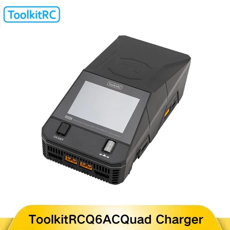 Sale ToolkitRC Q6AC Multi-Port Charger, 4CH AC 400W DC 1000W Simultaneous for 1-6S Lipo NiMH PB, wit