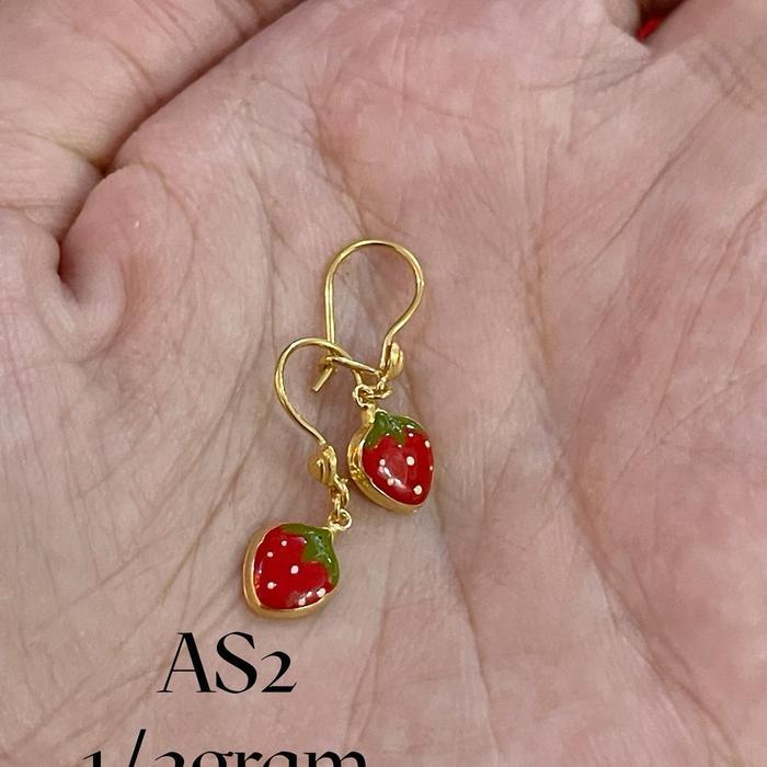 Anting anak setengah gram + anting anak strawberry kait