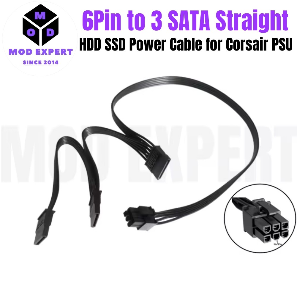 Modular Power Cable for Corsair RM1000x, RM850x, RM750x, RM650x, RM550x Modulars, PCIe 8Pin 6+2,