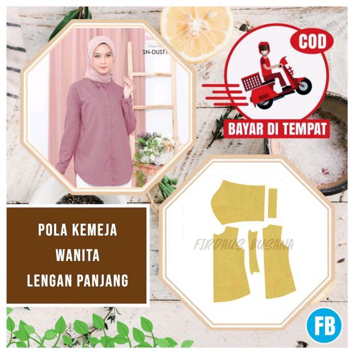 CODPola Kemeja Wanita Lengan Panjang JUMBO Pola Baju Wanita Lengkap Pola Instan Pola Jiplak Pola