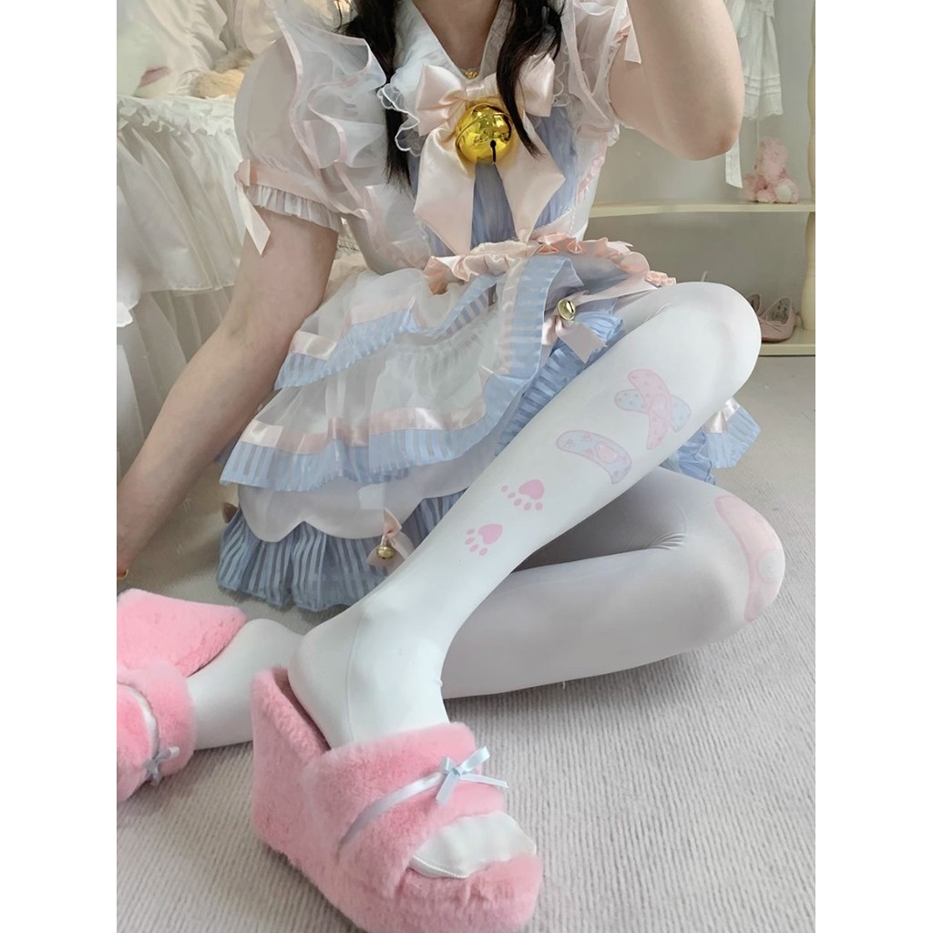 Japanese Punk Harajuku Love Ok Tight Lolita Socks Girl Spring And Autumn Beauty Skin Socks Lolita