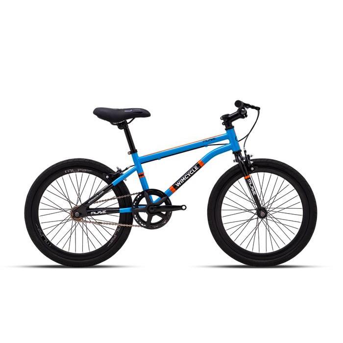 Wimcycle Sepeda Fixie Anak Muse 20" - Warna Biru & Putih - Usia 6-8 Tahun - Biru
