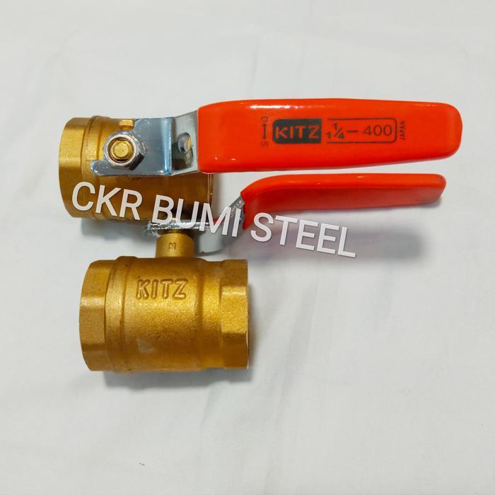 BALL VALVE KITZ 1 1/4" INCH KUNINGAN / STOP KRAN 1 1/4" INCH