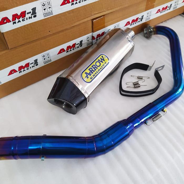 Knalpot Arrow Arow Leher Blue R15 Vixion Byson Cbr 150 Cb 150 Gsx Dll