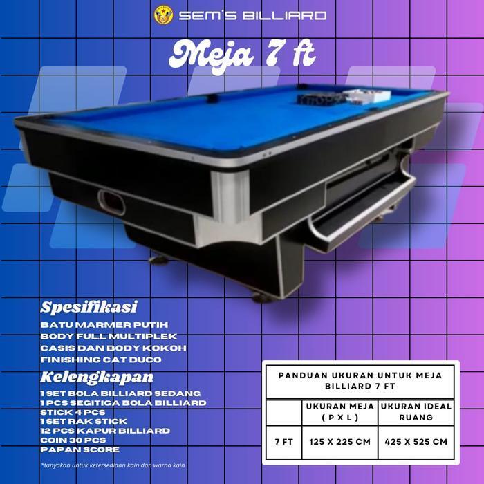 Meja Billiard 7 ft bola kecil / meja biliar / meja bilyar